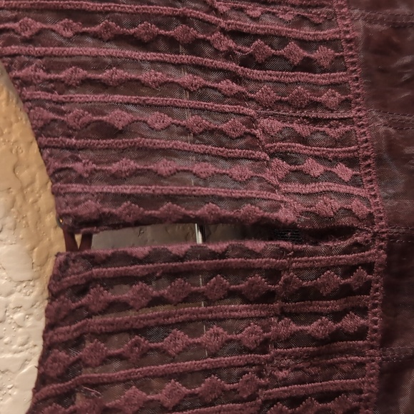 Madewell Lace Sleeveless Top - Deep Burgundy Size 0 - Picture 6 of 8